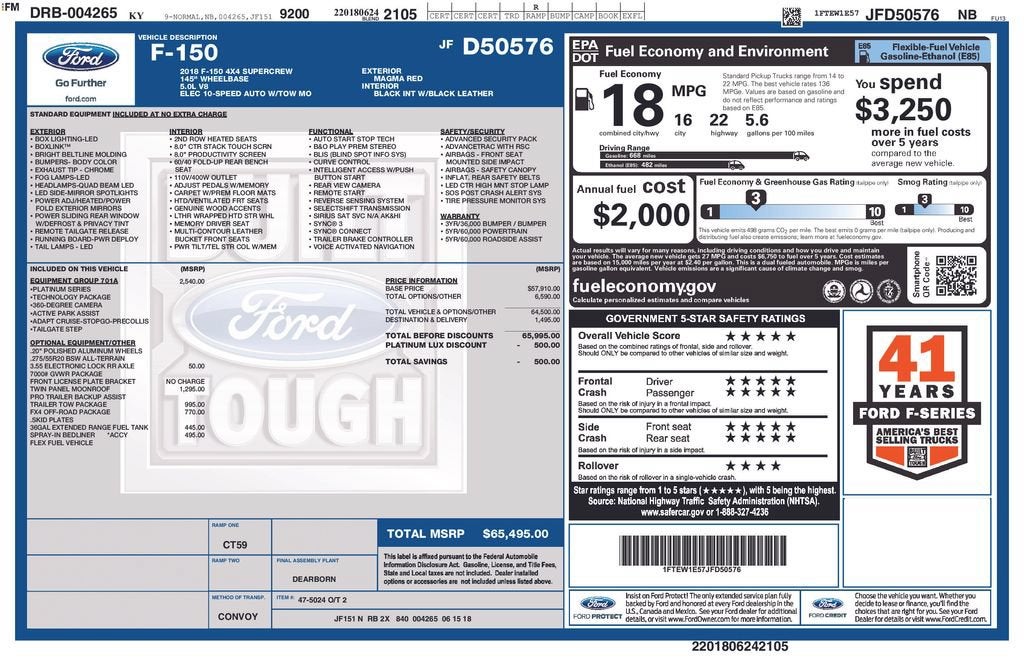 2018 Ford F-150 Platinum