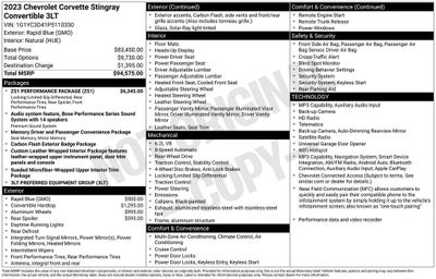 2023 Chevrolet Corvette Stingray 3LT