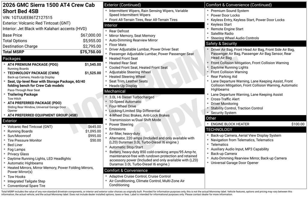 2026 GMC Sierra 1500 AT4