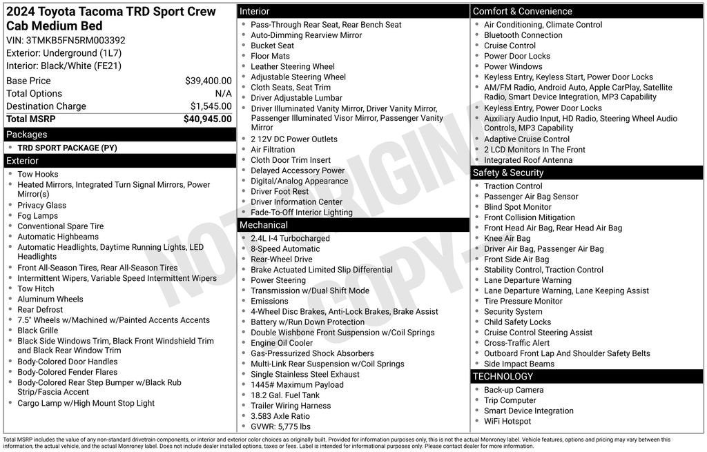 2024 Toyota Tacoma TRD Sport