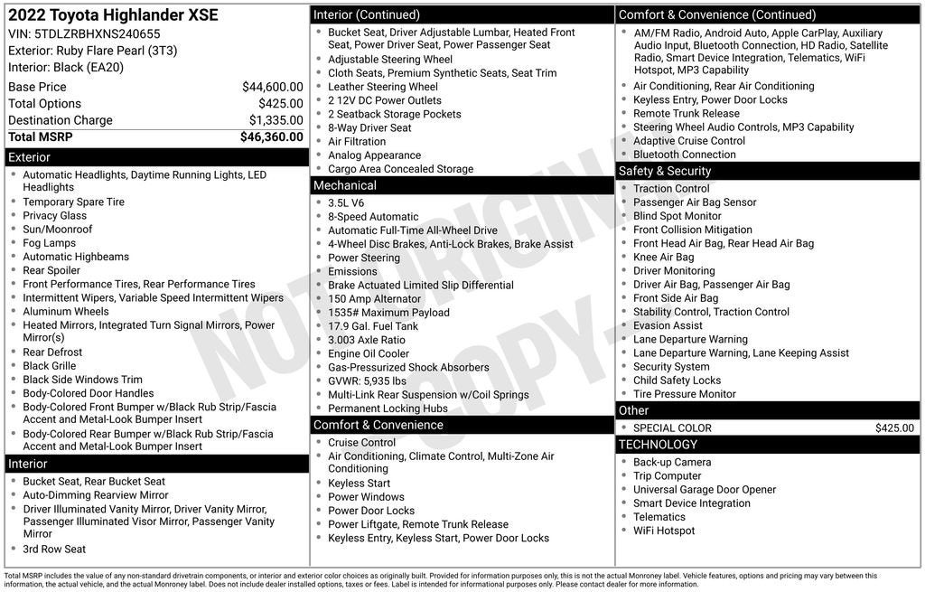 2022 Toyota Highlander XSE