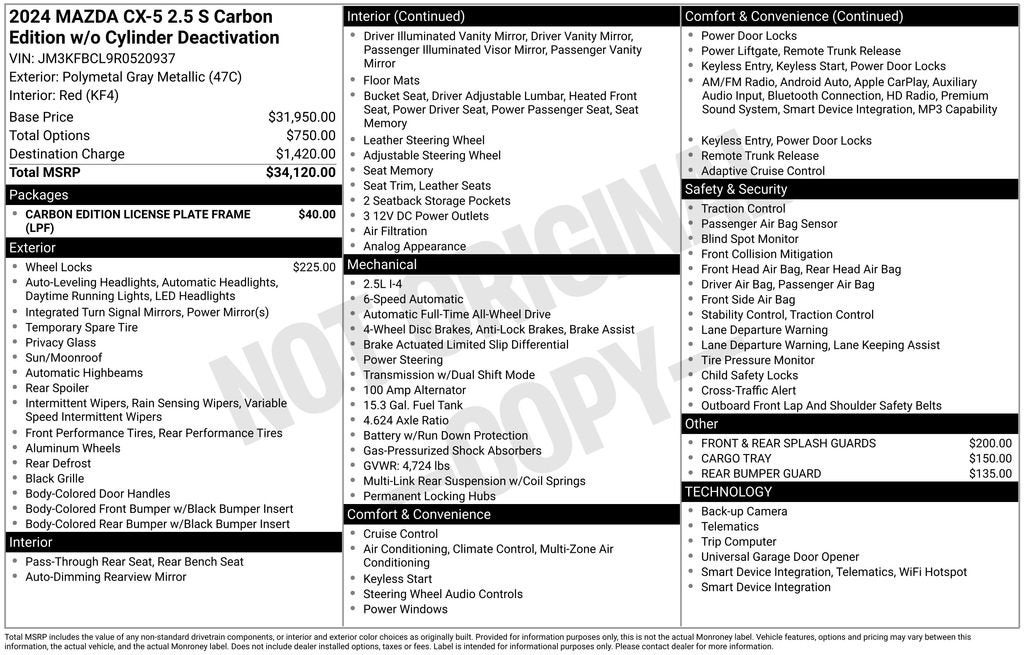 2024 Mazda Mazda CX-5 2.5 S Carbon Edition