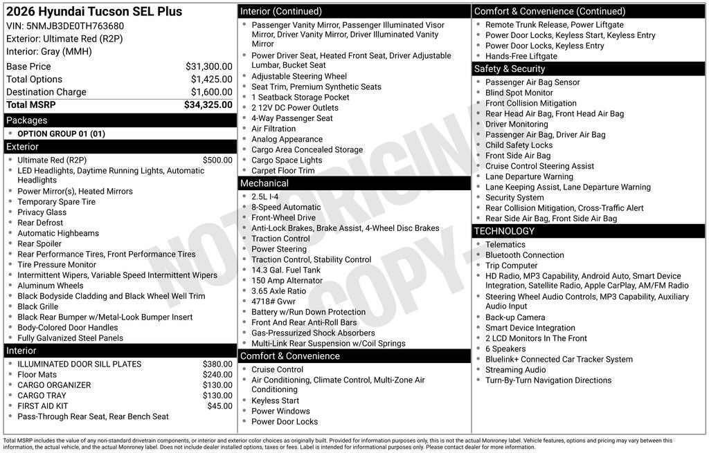 2026 Hyundai TUCSON SEL Plus