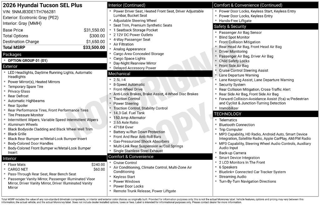 2026 Hyundai TUCSON SEL Plus