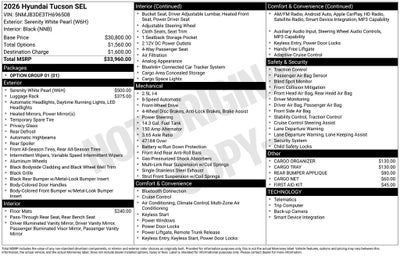 2026 Hyundai TUCSON SEL