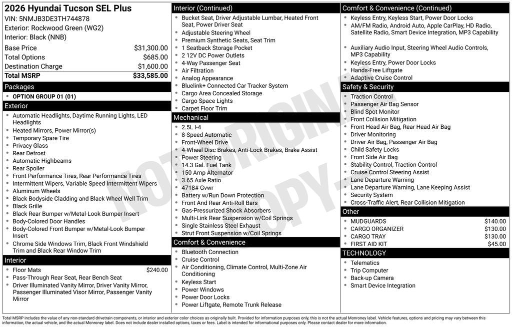 2026 Hyundai TUCSON SEL Plus FWD