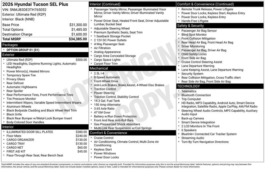 2026 Hyundai TUCSON SEL Plus