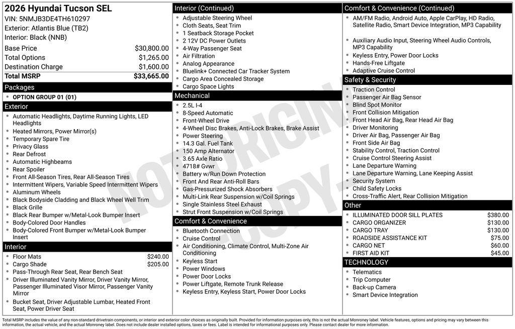 2026 Hyundai TUCSON SEL