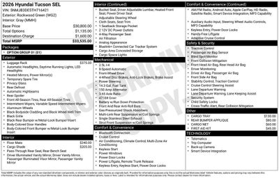 2026 Hyundai TUCSON SEL