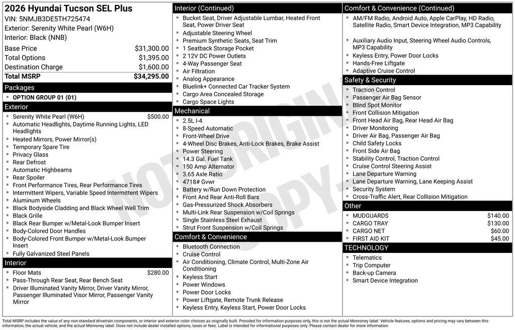 2026 Hyundai TUCSON SEL