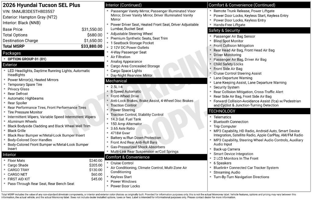 2026 Hyundai TUCSON SEL Plus