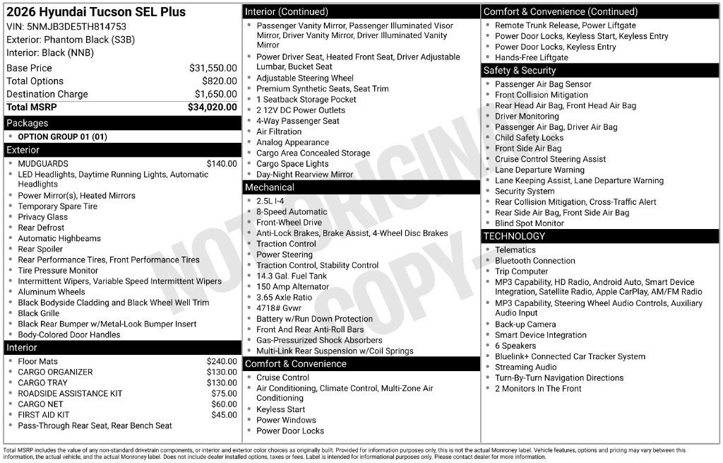 2026 Hyundai TUCSON SEL Plus