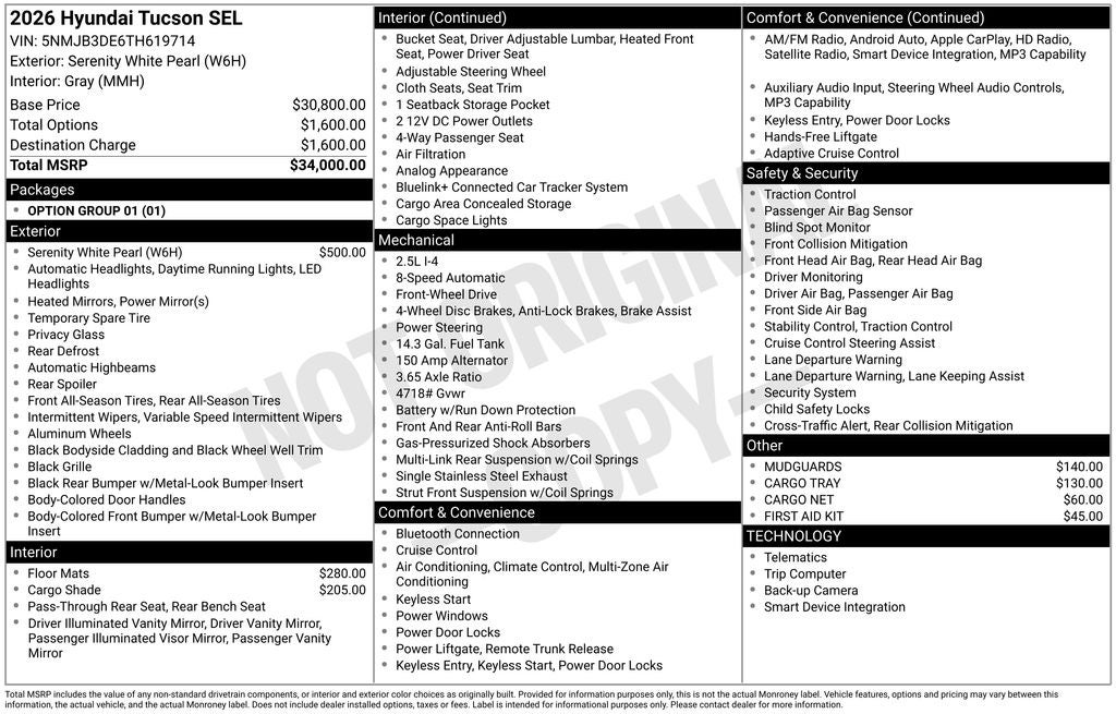 2026 Hyundai TUCSON SEL