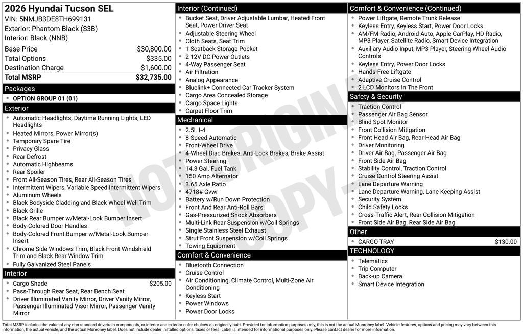 2026 Hyundai TUCSON SEL