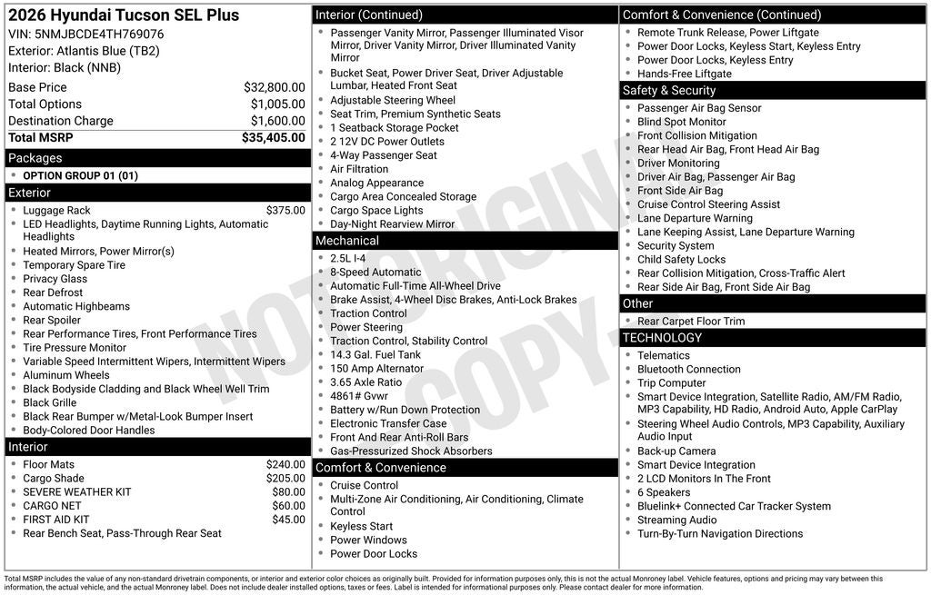 2026 Hyundai TUCSON SEL Plus