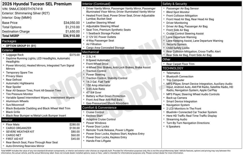 2026 Hyundai TUCSON SEL Premium