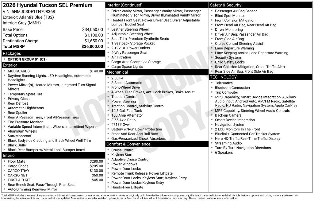 2026 Hyundai TUCSON SEL Premium