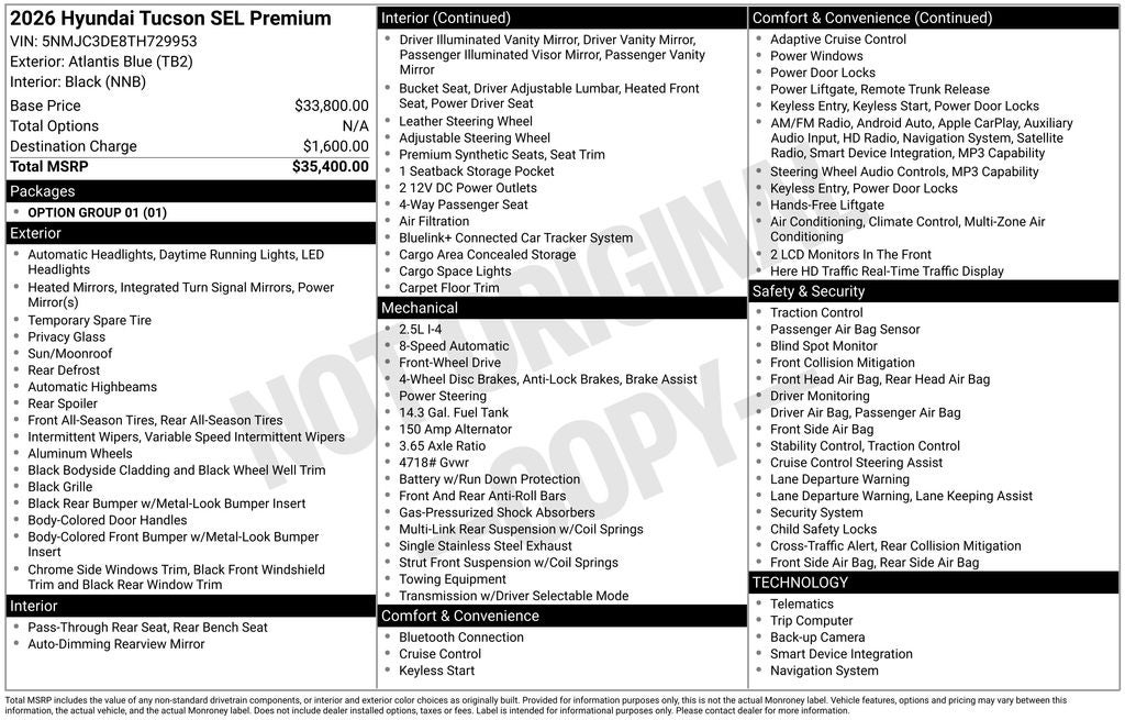 2026 Hyundai TUCSON SEL Premium