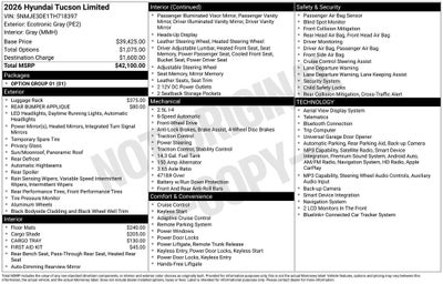 2026 Hyundai TUCSON Limited