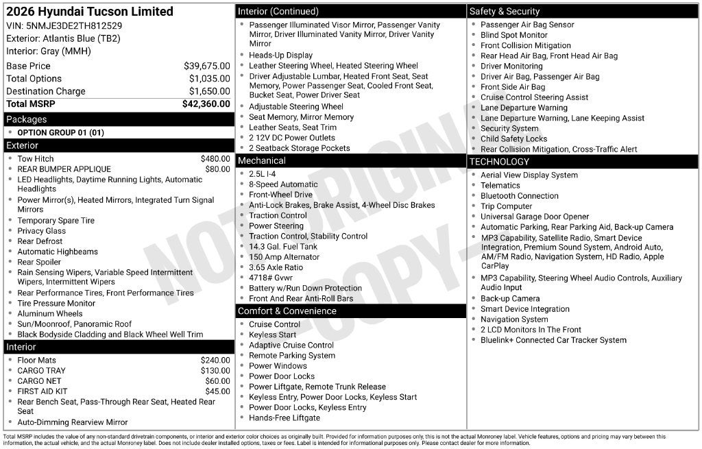 2026 Hyundai TUCSON Limited