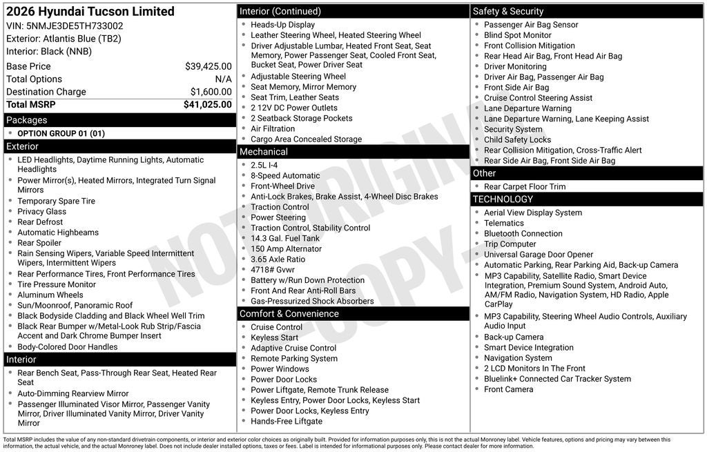2026 Hyundai TUCSON Limited