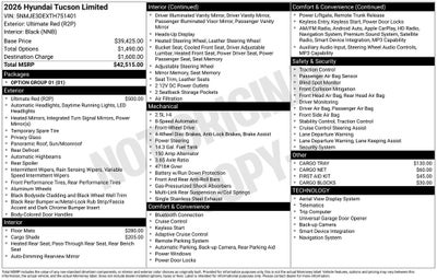 2026 Hyundai TUCSON Limited