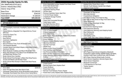 2026 Hyundai SANTA FE SEL