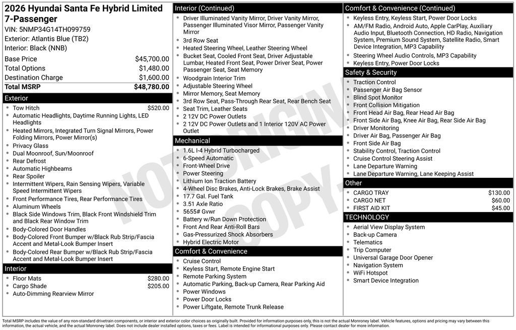 2026 Hyundai SANTA FE HYBRID Limited
