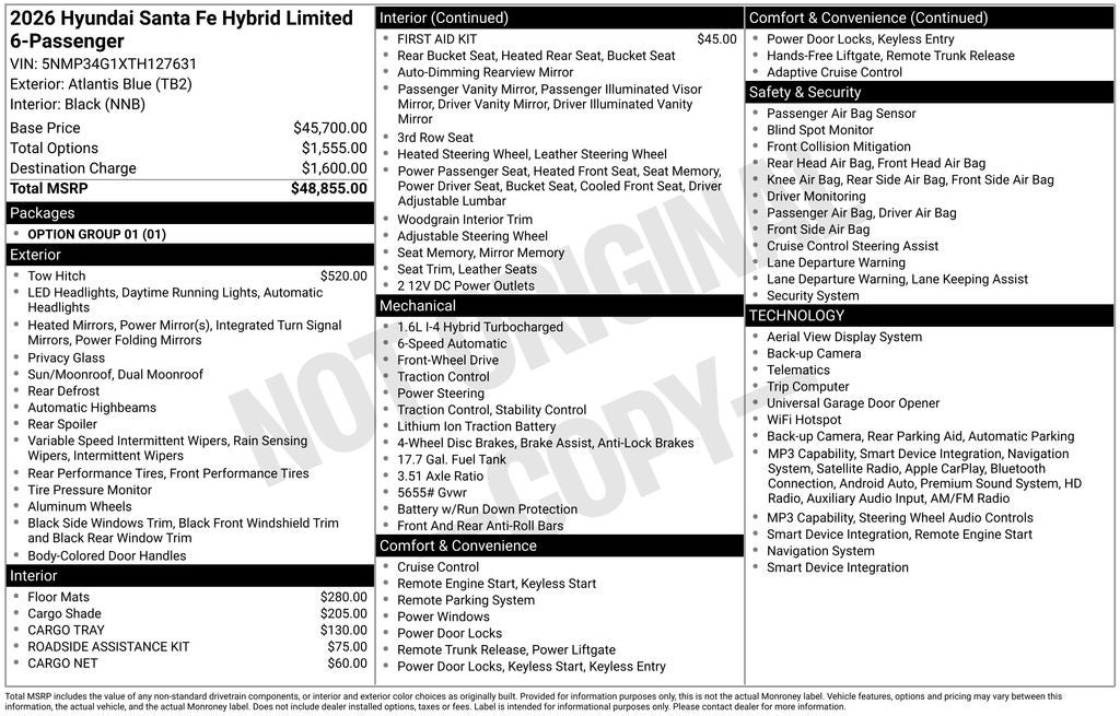 2026 Hyundai SANTA FE HYBRID Limited
