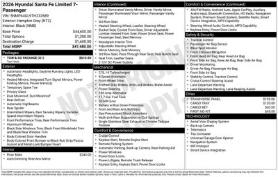 2026 Hyundai SANTA FE Limited
