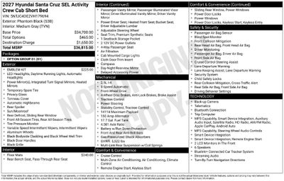 2027 Hyundai SANTA CRUZ SEL
