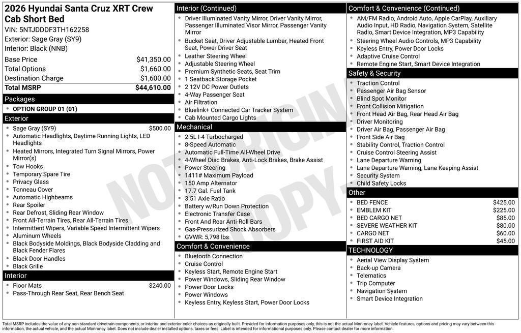 2026 Hyundai SANTA CRUZ XRT