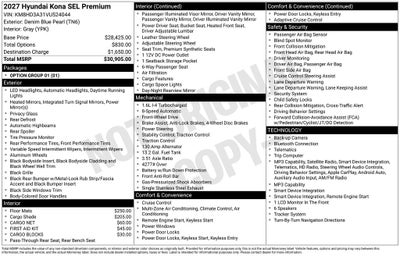 2027 Hyundai KONA SEL Premium