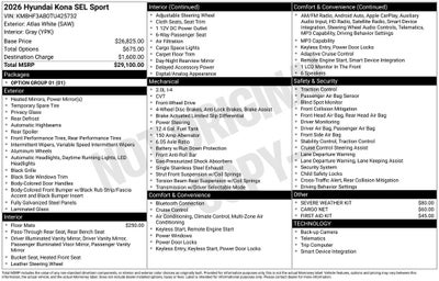 2026 Hyundai KONA SEL Sport