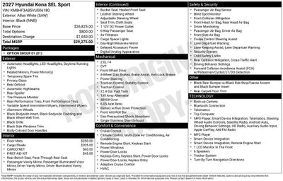 2027 Hyundai KONA SEL Sport