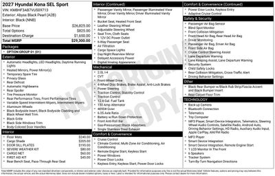 2027 Hyundai KONA SEL Sport