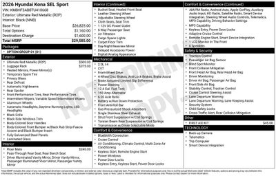 2026 Hyundai KONA SEL Sport