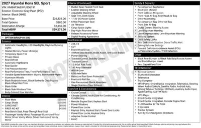 2027 Hyundai KONA SEL Sport
