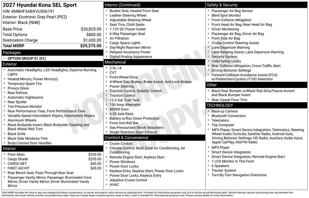 2027 Hyundai KONA SEL Sport