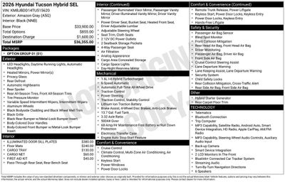 2026 Hyundai TUCSON HYBRID SEL