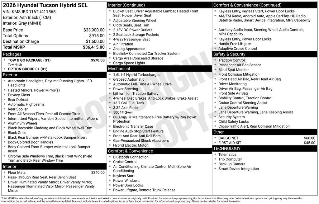 2026 Hyundai TUCSON HYBRID SEL