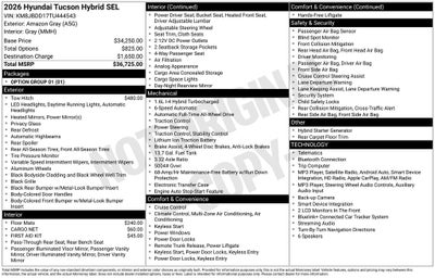 2026 Hyundai TUCSON HYBRID SEL