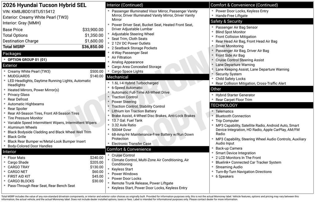 2026 Hyundai TUCSON HYBRID SEL