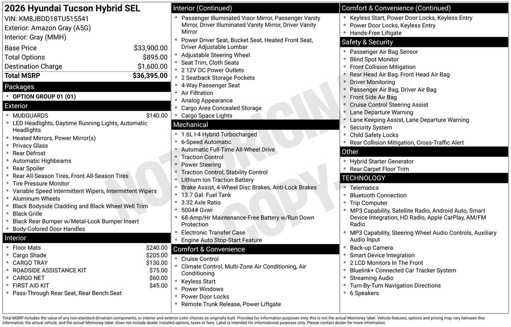 2026 Hyundai TUCSON HYBRID SEL