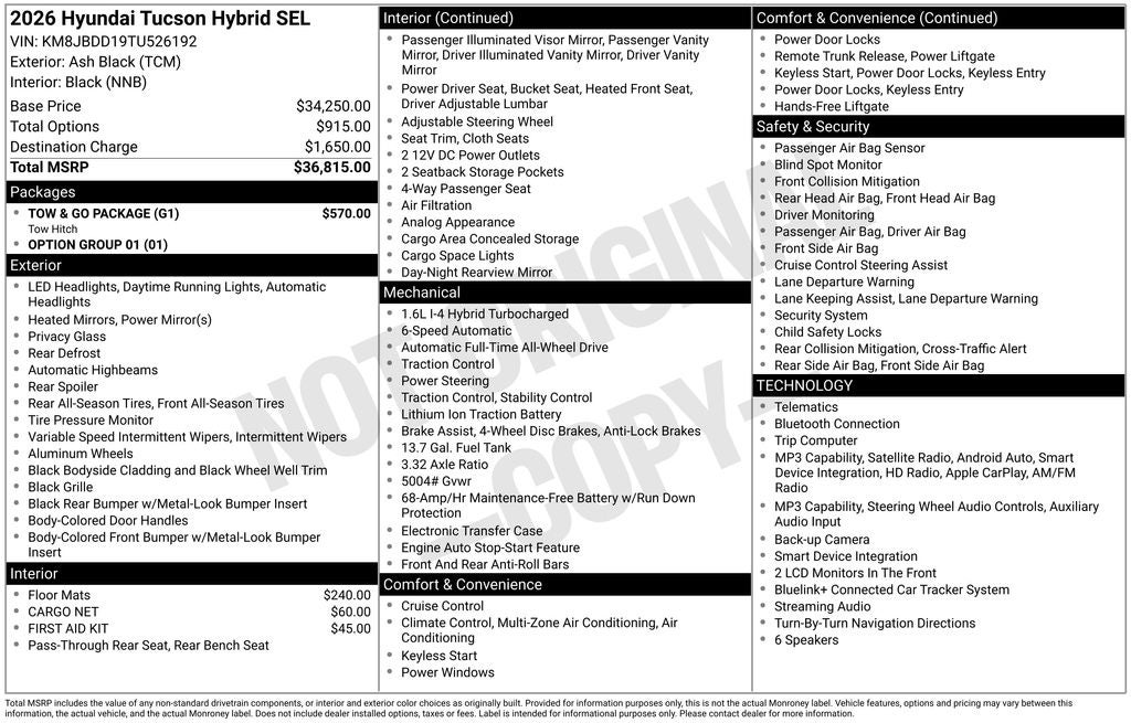 2026 Hyundai TUCSON HYBRID SEL