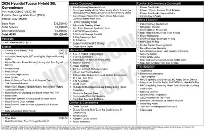 2026 Hyundai TUCSON HYBRID SEL Convenience