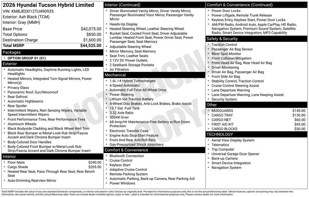 2026 Hyundai TUCSON HYBRID Limited