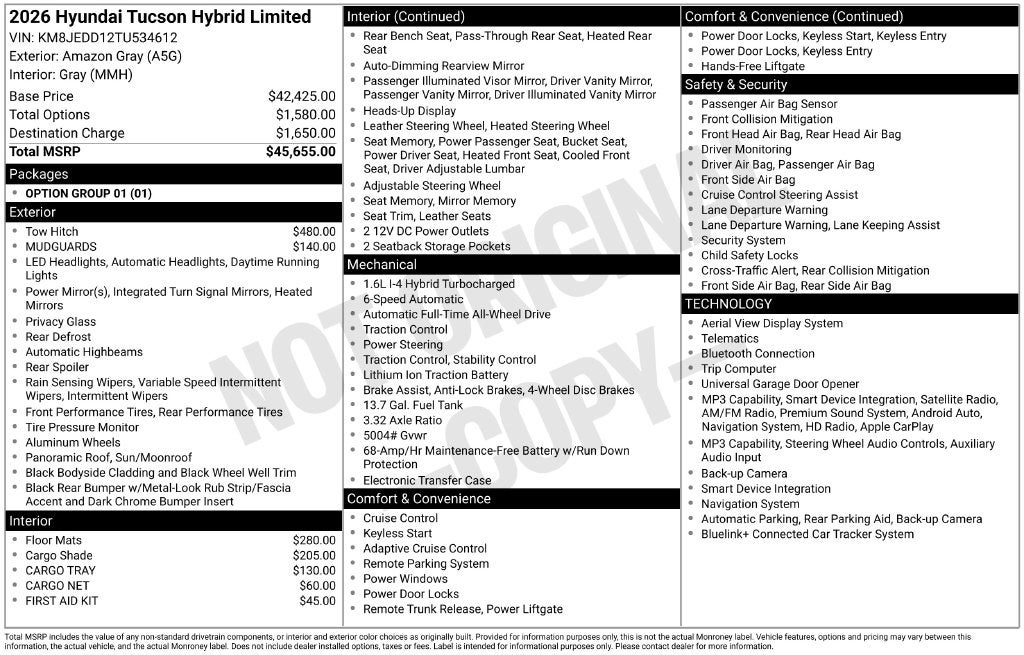 2026 Hyundai TUCSON HYBRID Limited
