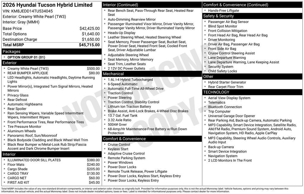 2026 Hyundai TUCSON HYBRID Limited