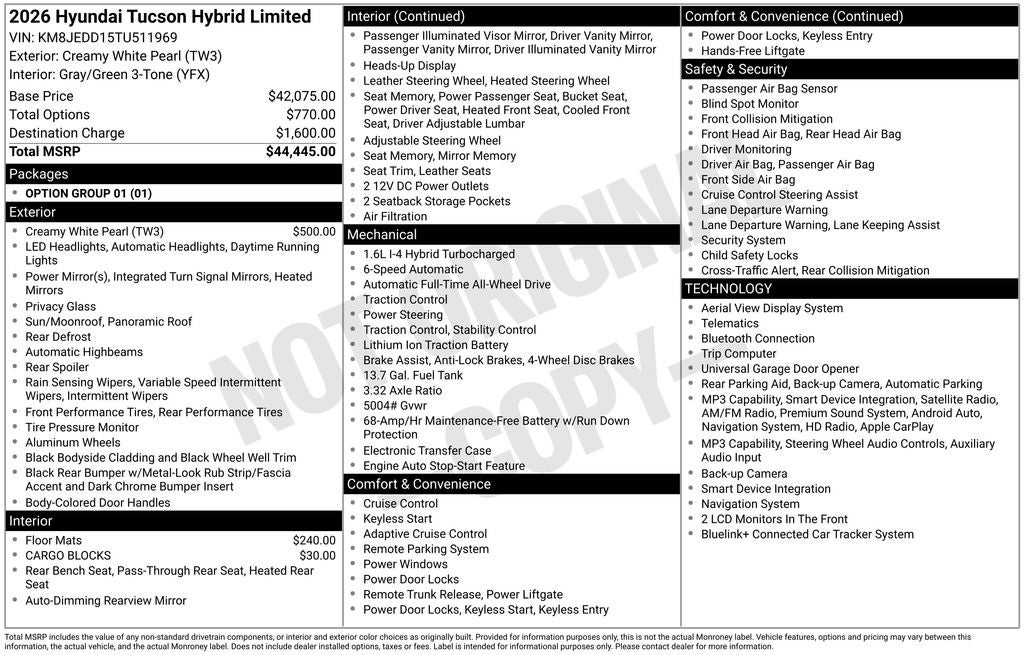 2026 Hyundai TUCSON HYBRID Limited
